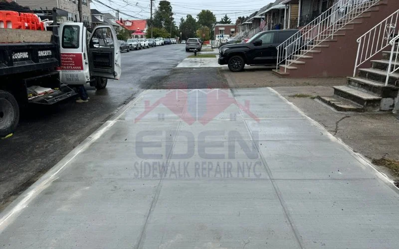 repaired sidewalk in new york city