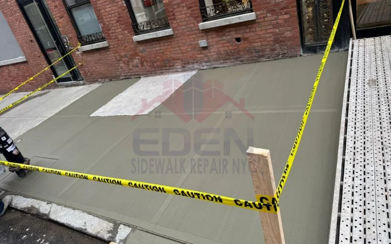 repaired sidewalk in new york city