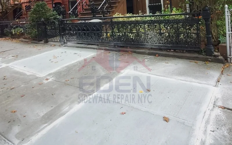 repaired sidewalk in new york city