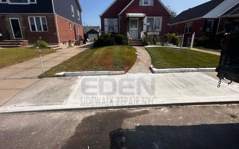 repaired sidewalk in new york city
