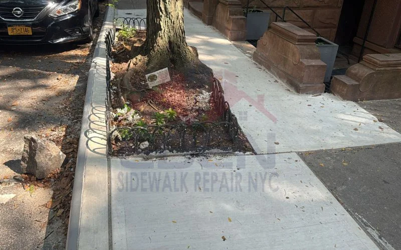 repaired sidewalk in new york city