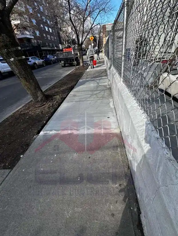 Sidewalk damaged by third-party activities in NYC, requiring repair and accountability.